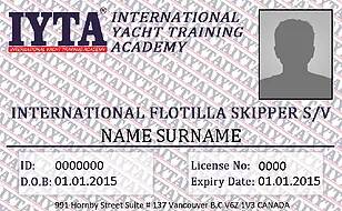 Flotilla Skipper IYTA certificate sample